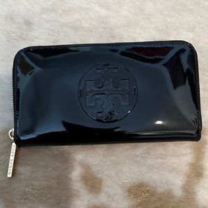 Tory Burch Black Patent Leather Wallet